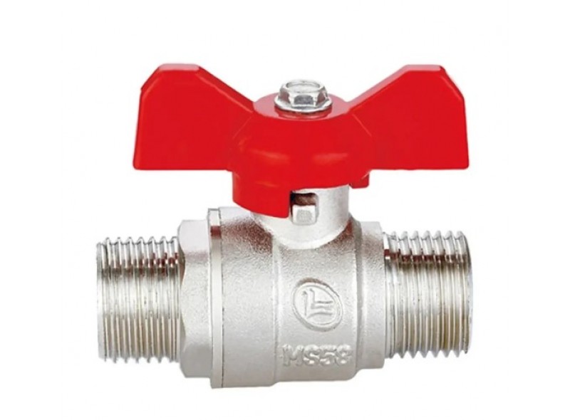 Кран латунный шаровый Base 1/2" резьба Н/Н ручка бабочка Double-lin (78-083) Кран латунный шаровый Base 1/2" резьба Н/Н ручка бабочка Double-lin (78-083)